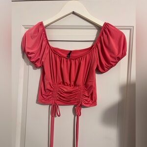 Shelly Crop Top Milkmaid Puff Sleeve‎ Size Small Peasant Cottagecore Fairy